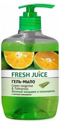 Мыло fresh juice гель-мыло для тела "зеленый мандарин и пальмароза" с маслом пальмарозы, 460 мл