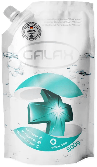 Мыло жидкое мыло антибактериальное "классическое" galax, дой-пак, 500 мл