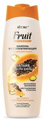 Шампуни витэкс fruit therapy шампунь восстанавливающий для сухих и поврежденных волос "папайя. масло амлы" для сухих и поврежденных волос, 515 мл