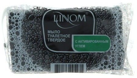 Мыло мыло твердое туалетное с активированным углем linom, 140 г