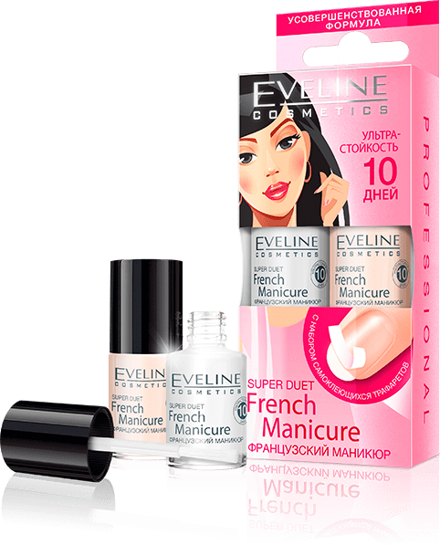 Для маникюра и педикюра набор для французского маникюра "french manicure №5" eveline, 2x5 мл