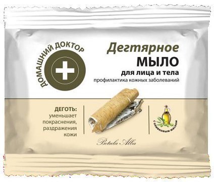 Мыло мыло для лица и тела "дегтярное" домашний доктор, 70 г