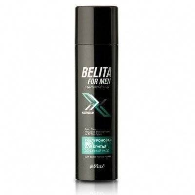 Бритье белита for men гиалуроновая пена для бритья для всех типов кожи основной уход, 250 мл