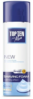 Бритье пена для бритья "dynamic" top ten for men, 250 мл