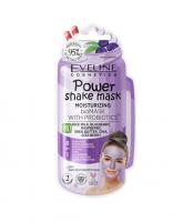 Маски для лица увлажняющая биомаска с пробиотиками power shake mask eveline, 10 мл