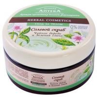 Пена, соль, масло для ванн green pharmacy. солевой скраб. чайное дерево и зелёная глина, 300 мл
