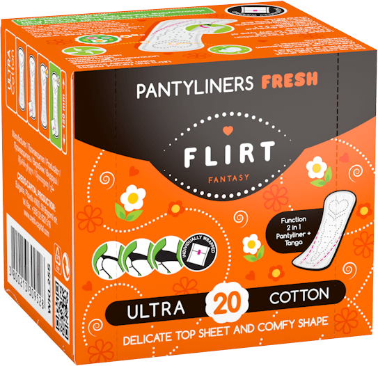 Интимная гигиена ежедневные гигиенические прокладки "fresh" fantasy flirt, 20 шт