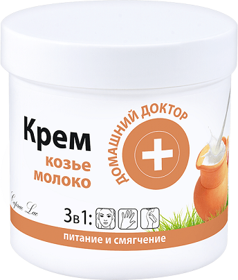 Кремы крем для лица, рук и тела 3в1 "козье молоко" домашний доктор, 250 мл