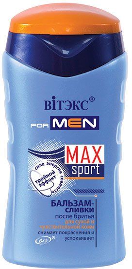 Бритье бальзам-сливки после бритья "maxsport for men" для сухой и чувствительной кожи витэкс, 150 мл