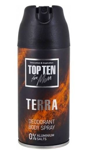 Дезодоранты дезодорант-спрей terra top ten for men, 150 мл