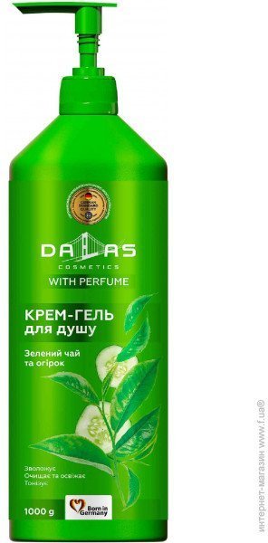 Гели для душа dalas крем-гель для душа зеленый чай и огурец, 1000 мл