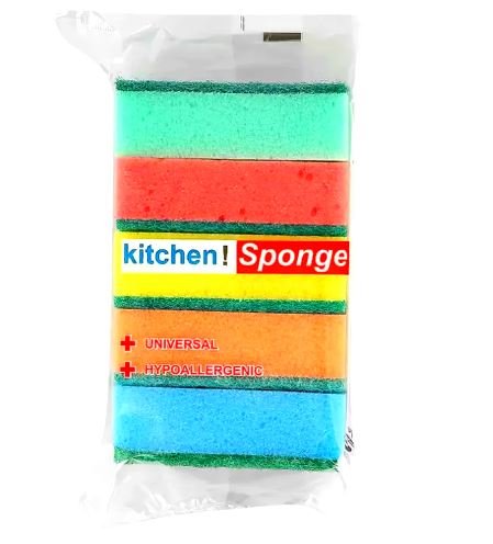 Для очистки поверхностей губки универсальные kitchen sponge 90 х 65 х 30 мм 5 шт