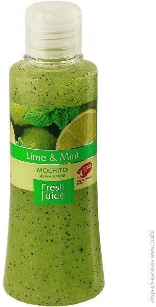 Гели для душа душ-пилинг lime & mint fresh juice, 250 мл