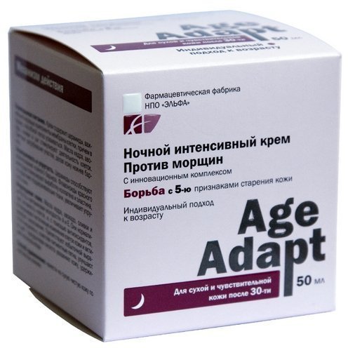 Увлажнение и питание ночной интенсивный крем "против морщин" age adapt, 50 мл
