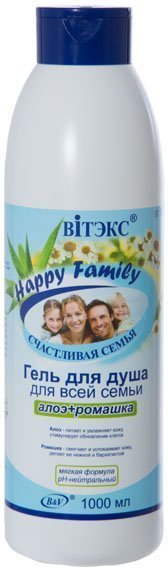 Гели для душа витэкс happy family гель для душа для всей семьи "алоэ и ромашка", 1000 мл