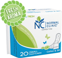 Интимная гигиена normal clinic comfort line прокладки ежедневные "fresh aroma" cotton & slim small, полиэтиленовая упаковка, 20 шт