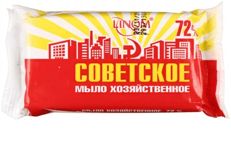 Для стирки мыло хозяйственное "советское" 72% linom, 140 г