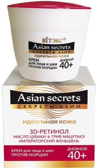 Кремы витэкс asian secrets крем для лица и шеи против морщин дневной 40+ , 45 мл