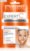 Маски для лица осветляющая витаминная маска для сухой и уставшей кожи лица "expert с 3 в 1" eveline, 2x5 мл