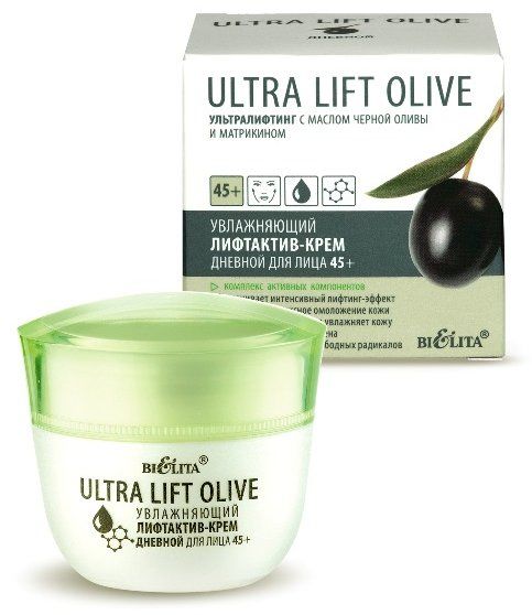 Кремы белита ultra lift olive увлажняющий лифтактив-крем дневной для лица 45+ , 50 мл