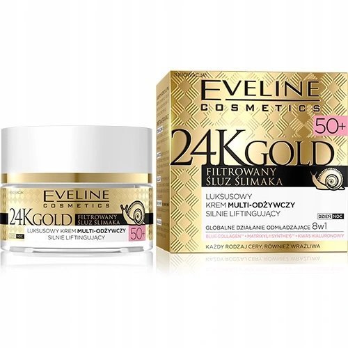 Увлажнение и питание eveline 24k gold мульти-питательный крем против морщин 8в1 день/ночь 50+, 50 мл