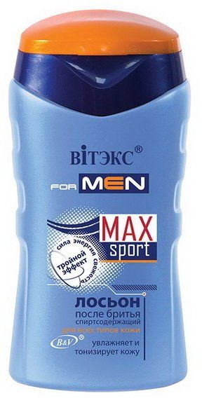 Бритье витэкс for men лосьон после бритья maxsport "сила, энергия, свежесть", 150 мл