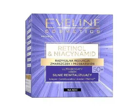 Кремы ультрабогатый интенсивно ревитализирующий крем 50+ ночной retinol niacynamid eveline, 50 мл