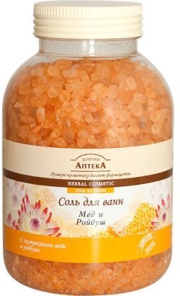 Пена, соль, масло для ванн зеленая аптека соль для ванн "мёд и ройбуш", 1300 г