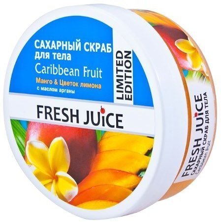 Пилинги и скрабы fresh juice сахарный скраб для тела "caribbean fruit" с маслом арганы, 225 мл
