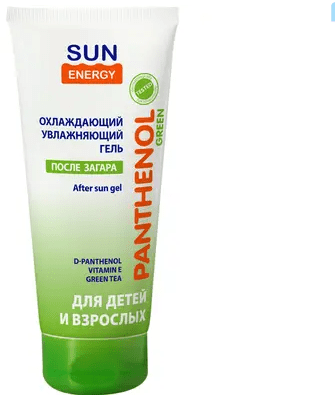 Для тела sun energy охлаждающий увлажняющий гель после загара panthenol green, 150 мл