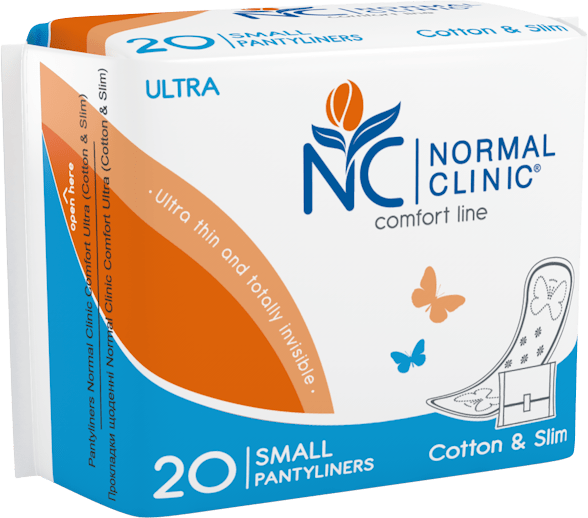 Интимная гигиена normal clinic comfort line прокладки ежедневные "ultra"cotton & slim small, 20 шт