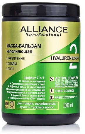Маски alliance professional маска-бальзам hyaluron expert наполняющая, 1 л