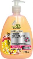 Мыло крем-мыло жидкое для рук и тела natural spa розовый персик и масло манго двойное увлажнение, 700 мл