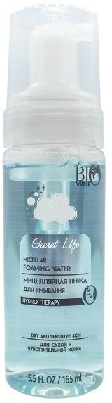 Демакияж мицеллярная пенка для умывания "secret life" bio world, 165 мл