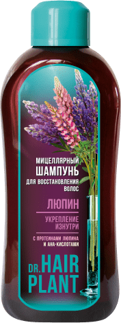 Шампуни шампунь мицеллярный "люпин" для восстановления волос dr. hair plant floralis, 1000 мл