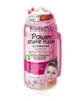 Маски для лица биoмаска сияние кожи с пробиотиками power shake mask eveline, 10 мл