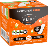 Интимная гигиена ежедневные гигиенические прокладки "fresh" fantasy flirt, 20 шт