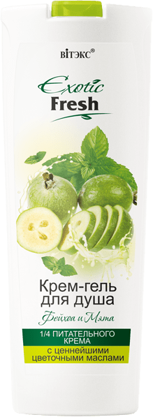 Гели для душа витэкс exotic fresh крем-гель для душа "фейхоа и мята", 500 мл