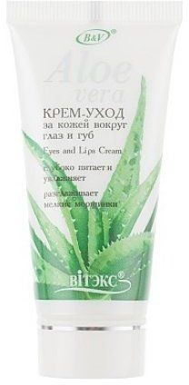 Увлажнение и питание крем-уход за кожей вокруг глаз и губ "aloe vera" витэкс, 30 мл
