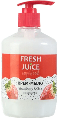 Мыло fresh juice superfood жидкое крем-мыло "strawberry & chia" с маслом чиа, 460 мл