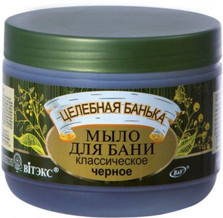 Мыло витэкс целебная банька мыло для бани "классическое черное", 500 мл