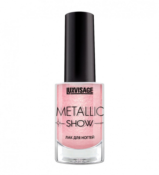 Для маникюра и педикюра лак для ногтей с металлическим сиянием metallic show тон 309 розовый жемчуг luxvisage, 9 г