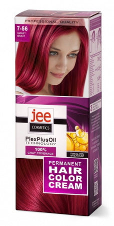 Окрашивание волос стойкая крем-краска для волос jee cosmetics тон 7-56 яркий гранат