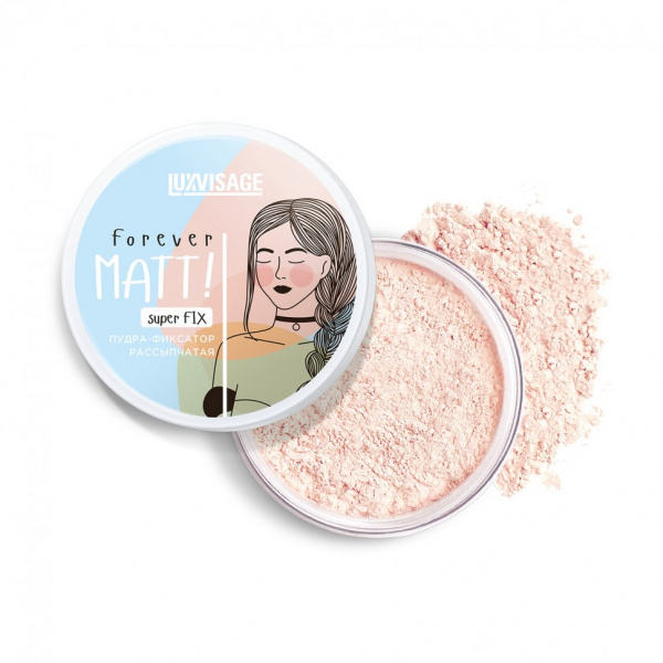 Для лица пудра-фиксатор рассыпчатая luxvisage forever matt! super fix тон бесцветный luxvisage