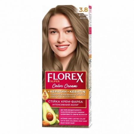 Окрашивание волос краска для волос тон 3.8 ольха florex super