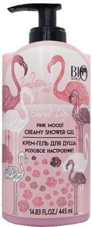 Гели для душа bio world secret life крем-гель для душа "розовое настроение", 445 мл