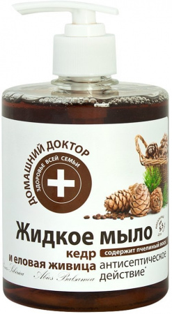 Мыло жидкое мыло кедр и еловая живица домашний доктор, 500 мл