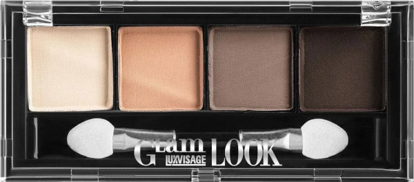 Для глаз и бровей luxvisage "glam look" тени для век 4-х цветные тон 02