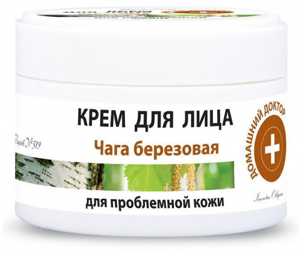Кремы крем для лица "чага березовая" для проблемной кожи домашний доктор, 100 мл