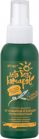 Кремы, масла, молочко для тела витэкс спрей-защита от комаров и клещей репеллентный "лето без комаров", 100 мл
